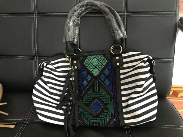 Montana Striped Aztec Embroidered Bag